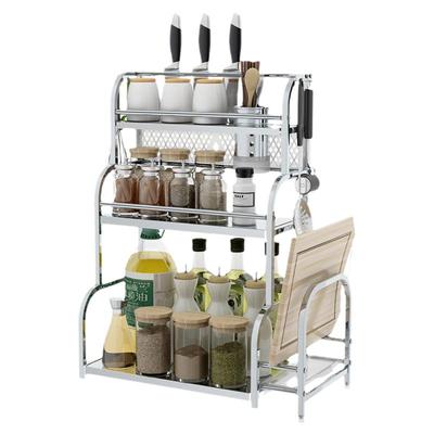 不锈钢厨房调料架台面收纳架