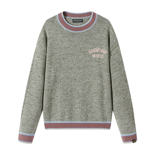 Dangerouspeople薛之谦dsp全棉花纱圆领针织衫冬季保暖宽松潮毛衣