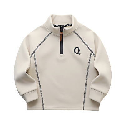 男童半高领加绒打底衫秋冬