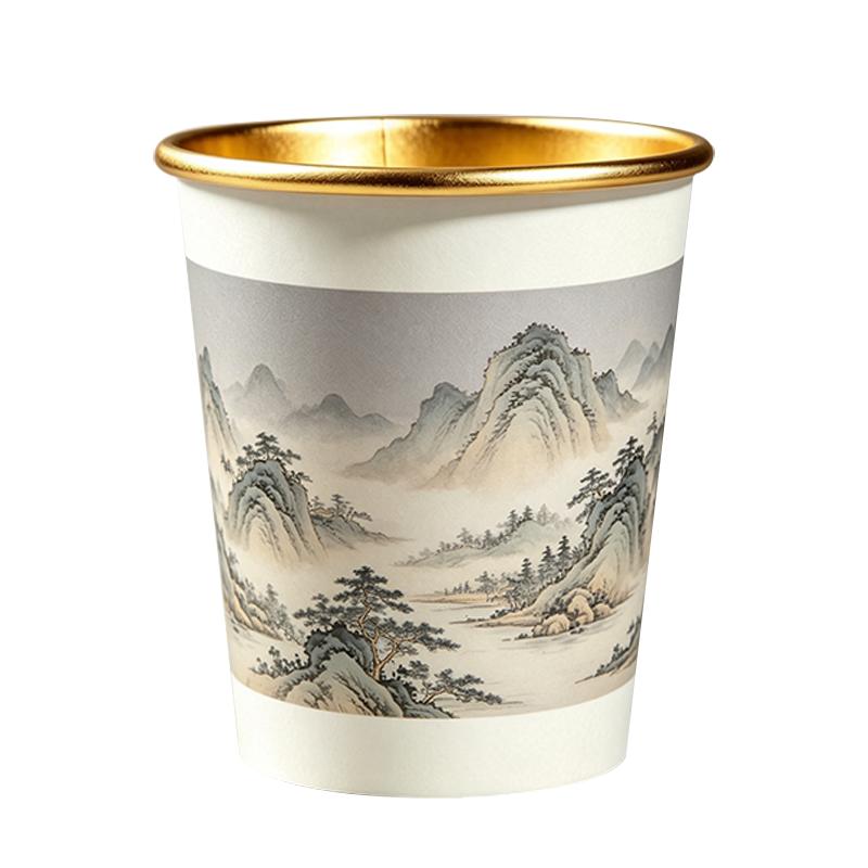 银箔金箔一次性纸杯定制印logo