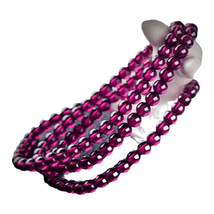 紫牙乌石榴石手链女东海水晶玛瑙玉髓翡翠宝玉石单散珠子红色手串