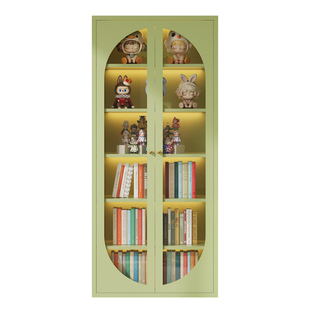 书柜现代简约展示柜钢制儿童书架客厅卧室电视旁边铁皮储物置物柜