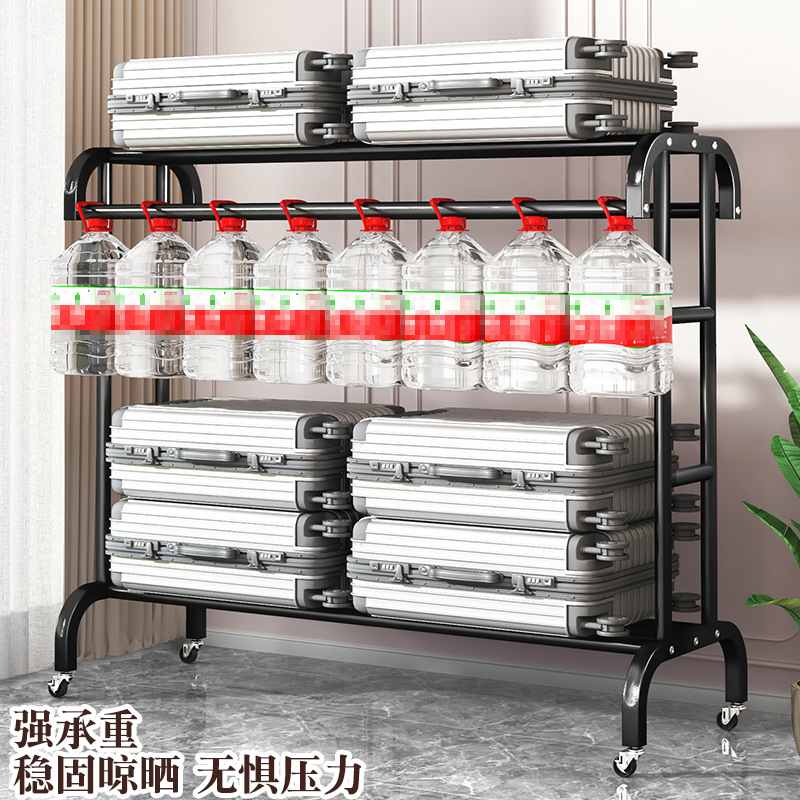 挂衣架落地式加粗可移动折叠轮阳台带置物衣帽架衣柜室内收纳晾