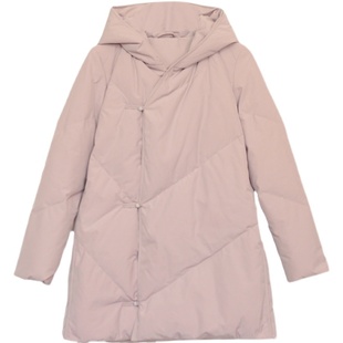 21QDA-146【轻云淡霜】前世今生复古温婉轻中式中长连帽羽绒服