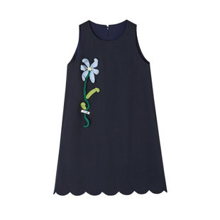 SOMESOWE 原创手钩花背心连衣裙子女夏设计感宽松无袖显瘦中长裙