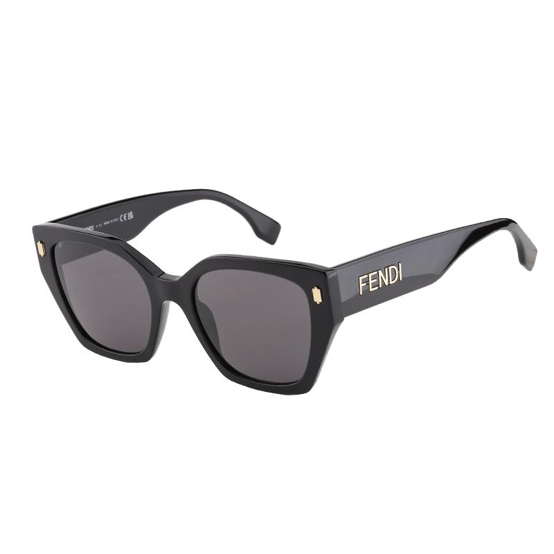 【自营】Fendi芬迪墨镜猫眼金标logo粗框板材太阳眼镜女 FE40070I