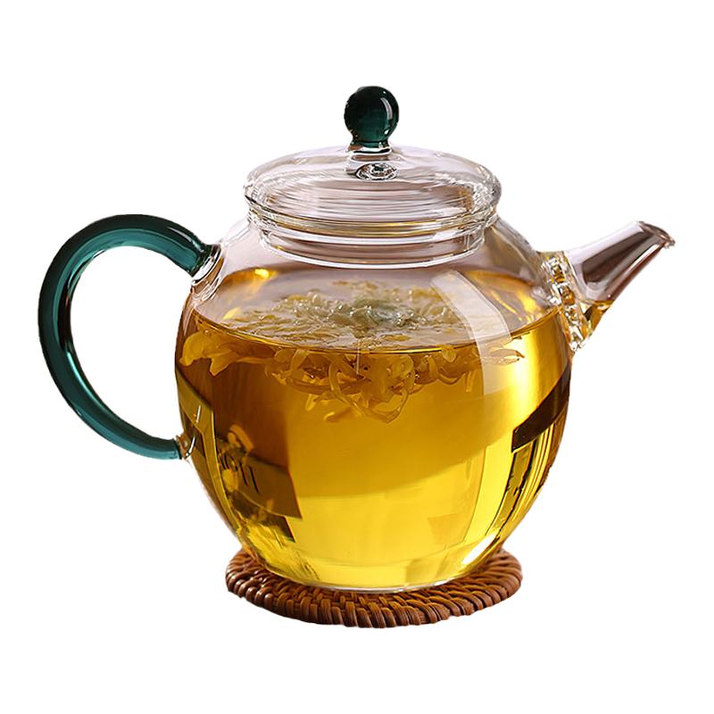 茶本堂泡茶壶迷你小壶个人壶手执壶耐热玻璃透明小茶壶可直火煮茶