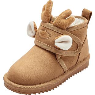 巴拉巴拉童鞋儿童雪地靴男童女童棉靴加厚加绒宝宝冬季靴子防泼水
