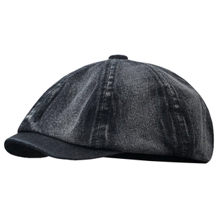 水洗牛仔鸭舌贝雷帽子女春秋街头潮牌复古画家帽嘻哈反戴前进帽男