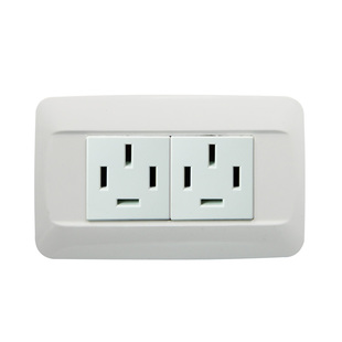 118型16A440V三相四线双位四孔插座面板 老式工业流水线二位插座