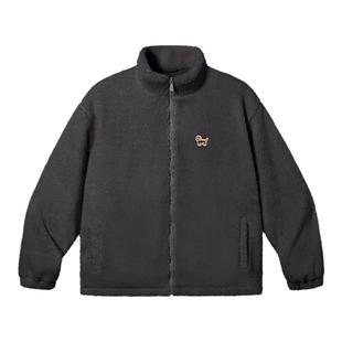 PSO Brand男装女装仿羊羔绒可爱小狗立领宽松拉链夹克外套保暖冬