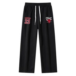 公牛队罗斯罗德曼美式篮球裤休闲运动长裤男款直筒宽松卫裤男裤子