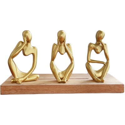 同款树脂艺术风思考者拍照摆件