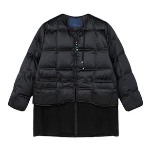 古木夕羊新中式气质拼接90鸭绒羽绒服女2024冬季百搭减龄面包服