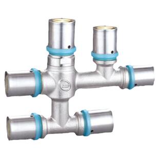 黄铜卡压接头pe管铝塑管地暖管直接等径过桥连接变径PE管配件弯头