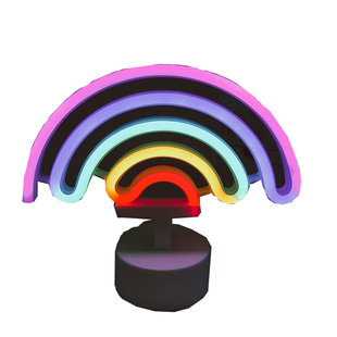 ins少女心彩虹独角兽霓虹灯电池卧室温馨小夜灯房间装饰台灯礼物