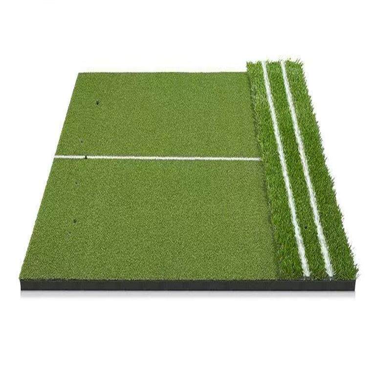 新款golf mat双白线双草辅助击球垫挥杆练习高尔夫打击垫厂家直销