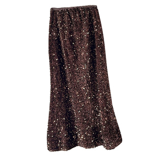 亮闪闪丝绒半身裙女高级感气质显瘦垂感鱼尾裙秋冬新款名媛包臀裙