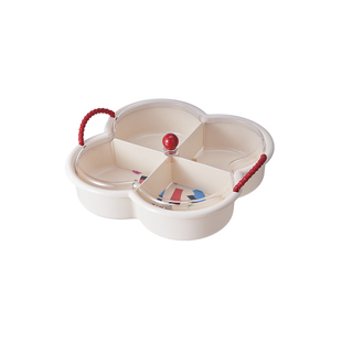 2026新年四宫格干果盘高颜值客厅茶几家用零食糖果坚果瓜子盒带盖