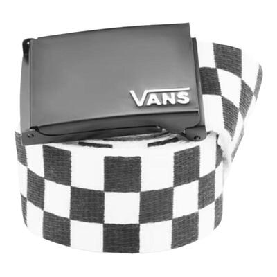 棋盘黑白格纹帆布皮带休闲裤带