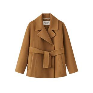 【自营】Marc O'Polo2025秋冬新款100%绵羊毛系带短款翻领大衣女