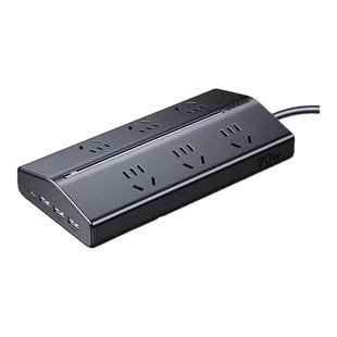 绿联T6桌面充电站20W插座插排不挡插口多功能带USB插位电源排线板