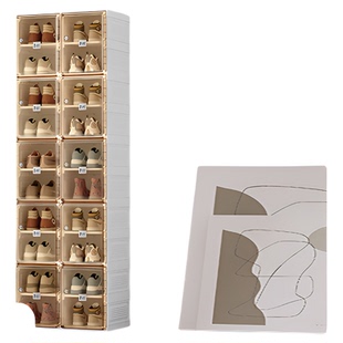 蚂蚁盒子多层免组装鞋盒家用简约鞋柜折叠塑料大容量防尘收纳鞋柜