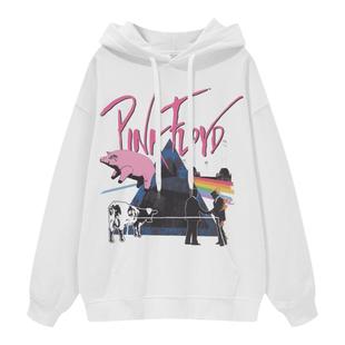 PINK FLOYD平克弗洛伊德摇滚乐队美式男女黑灰色纯棉连帽圆领卫衣