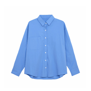 荒荒家 韩系宽松衬衫2025夏季新款薄款纯色休闲慵懒防晒外套女