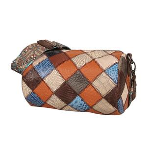 斜挎2024新款女手机百搭真皮高级感大容量小众设计师圆筒包水桶包