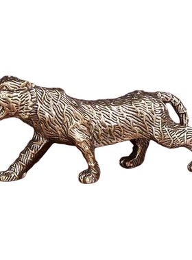 纯黄铜实心老虎桌面摆件