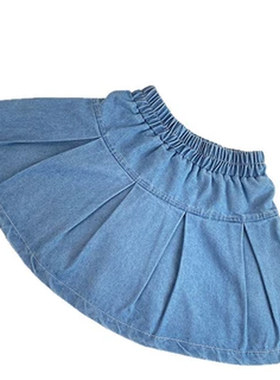 六一儿童毕业演出服女童牛仔短裙套装小学生幼儿园班服毕业照服装