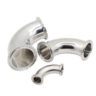 304 316L 不锈钢卫生级90度快装弯头卡箍TC式卡盘弯管直角接头