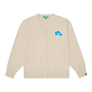 MeltingSadness春季Karoro基础贴布绣毛衣V领宽松针织衫开衫