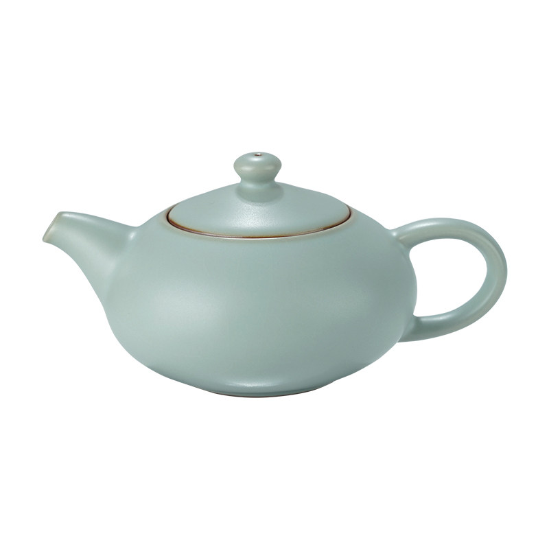 景德镇汝瓷茶壶单壶 泡茶壶陶瓷汝窑功夫茶具 可养开片礼盒装送礼