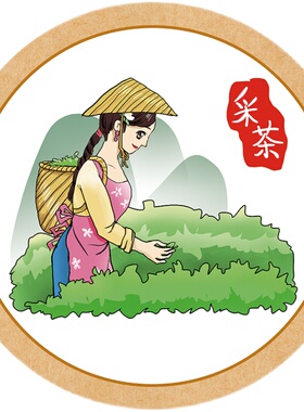 幼儿园茶艺馆制茶泡茶环创墙贴画