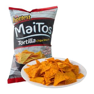 印尼进口Maitos玉米片香辣味薯片追剧大包分享装膨化酥脆零食好吃