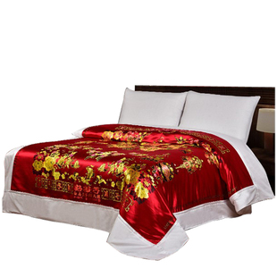 杭州丝绸婚庆被套软锻被面绸锻白被里被罩织锦缎喜被龙凤结婚被子