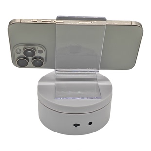 透明亚克力手机展示架圆形旋转展示台双手机展示高颜值电动转盘