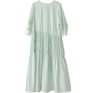 !薄荷曼波色敲好看连衣裙子女装薄荷绿春夏新款沙滩 度假 长裙