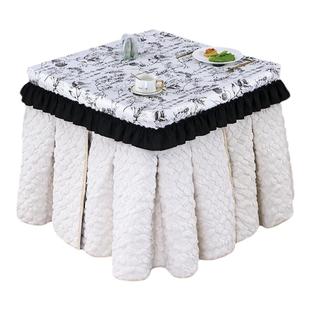 正方形烤火桌子罩套2025冬季加绒加厚电暖炉桌罩烤火被取暖保护套