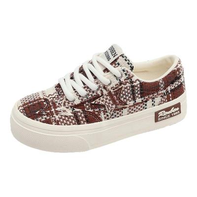 人本板鞋女鞋厚底运动轻便帆布鞋