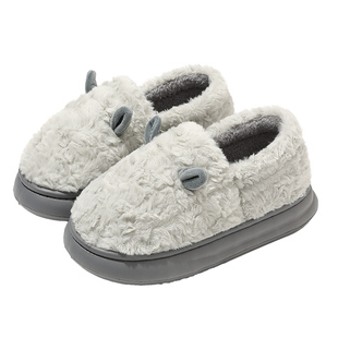 清仓特价棉拖鞋男款室内家居防滑加绒毛毛绒包跟保暖棉拖鞋男士冬