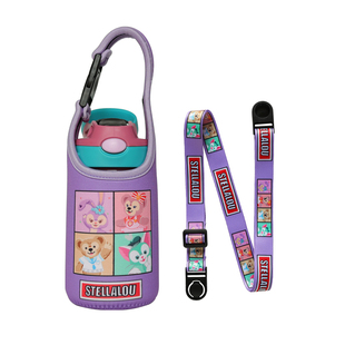 Contigo康迪克400毫升儿童保温杯套吸管杯斜跨手提两用水杯保护套