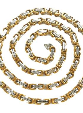 古巴链双色钛钢潮流欧美龙骨项链