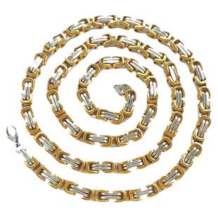 古巴项链男钛钢国潮双色金黑龙骨潮流时尚欧美牛仔链长款锁骨项链