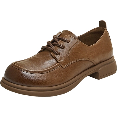 天美意厚底复古英伦小皮鞋牛津鞋女休闲单鞋2025秋季新款KE074CM5