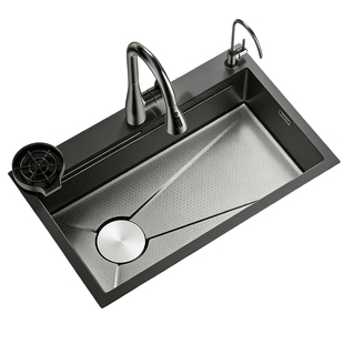 厨房洗菜盆大单槽加厚5.0蜂窝压纹304不锈钢水槽家用洗碗槽池台下