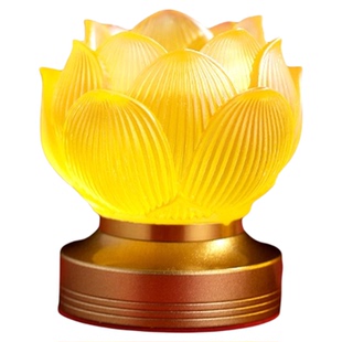 琉璃莲花灯2026新款家用一对七彩变色led长明灯观世音供佛前供灯