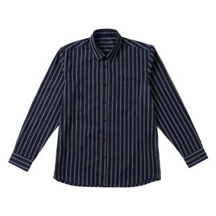 富木新款纯棉平布长袖衬衫经典条纹衬衣休闲男装上衣CG1C035R5